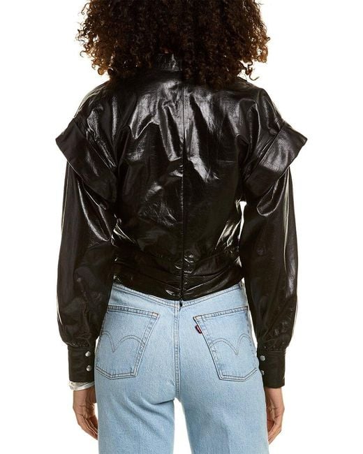 IRO Black Tilka Leather Top