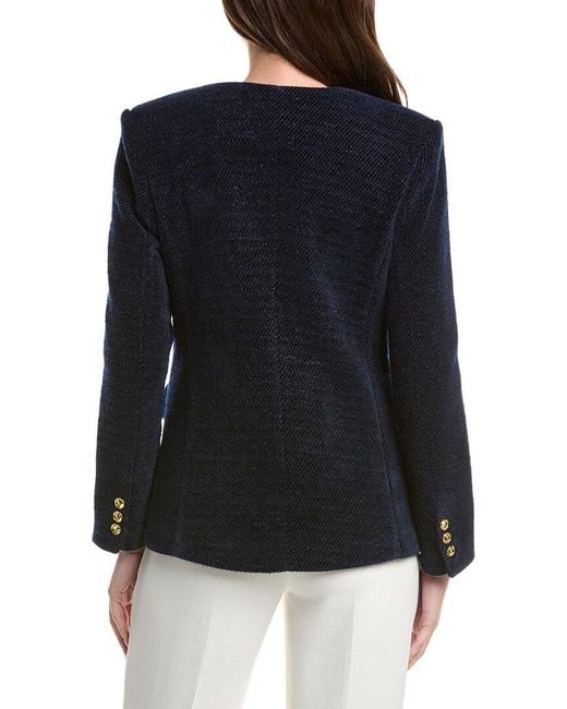 English Factory Black Structured Lapelless Textured Jacket