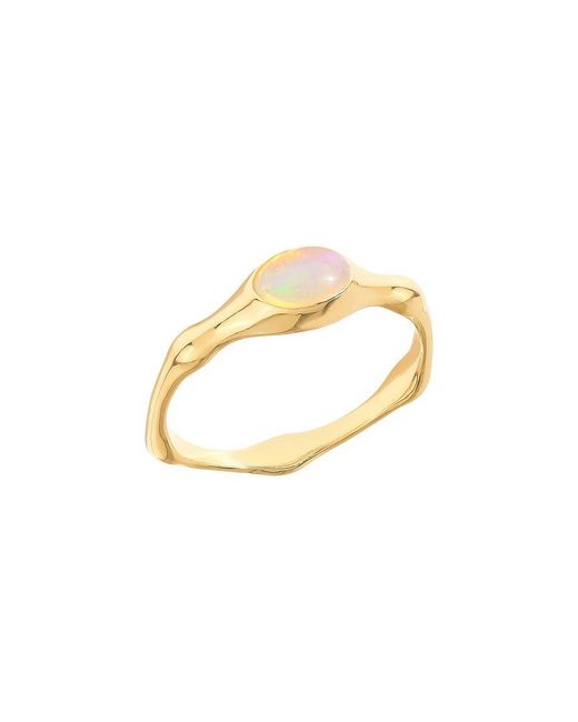TIRAMISU Metallic 14K Over 0.28 Ct. Tw. Ethiopian Opal Solitaire Ring