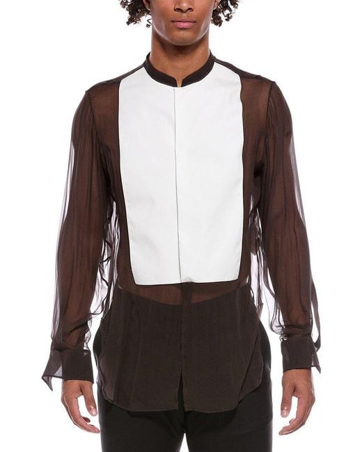 Valentino Black Sheer Silk Shirt for men