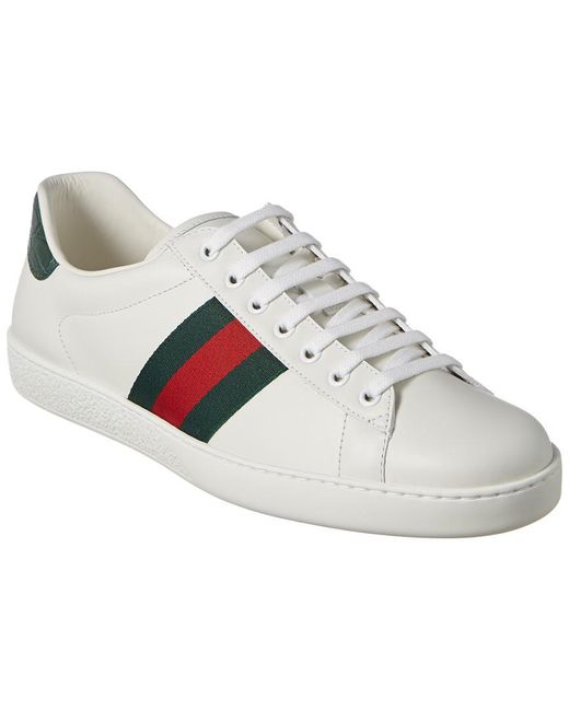 men's gucci white leather sneakers