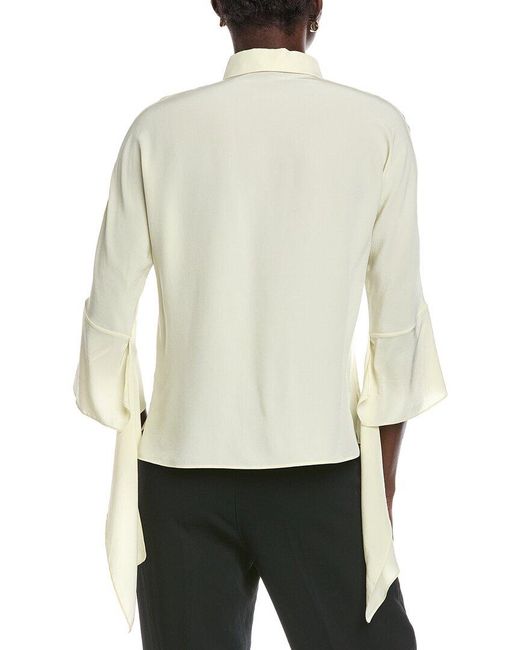 Akris White Silk Top