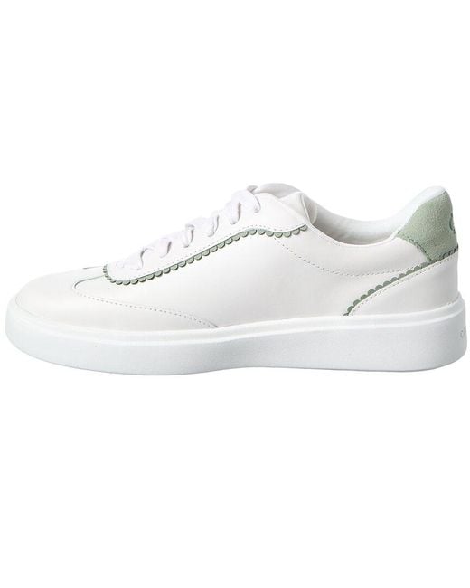 Cole Haan White Grand Crosscourt Arlowe Suede Sneaker