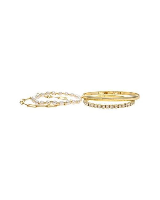 Rivka Friedman Metallic 18K Plated Cz Set Of 4 Bracelet