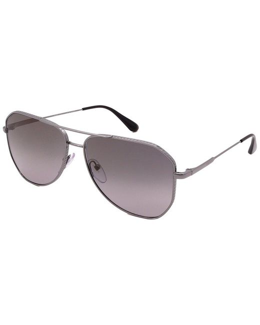 Prada Gray Unisex Pr63xs 61mm Polarized Sunglasses
