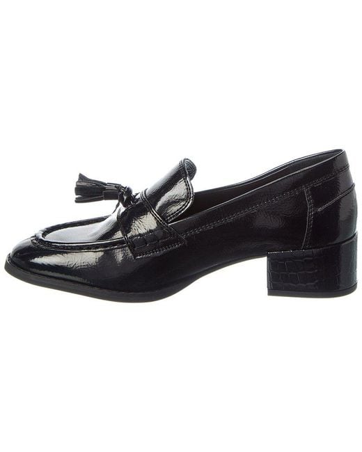 Donald J Pliner Black Powel Crinkle Patent Loafer