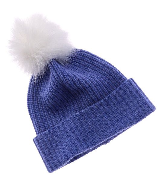 Hannah Rose Blue Shaker Cashmere Hat