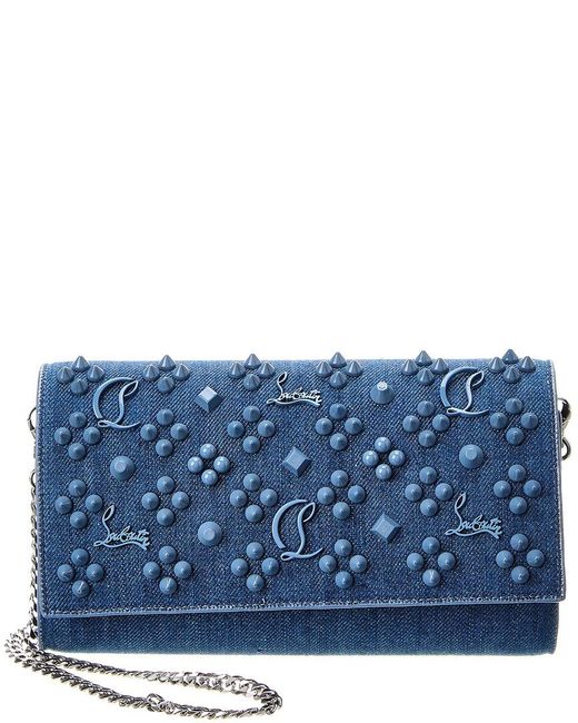 Christian Louboutin Paloma Denim Wallet On Chain in Blue Lyst UK
