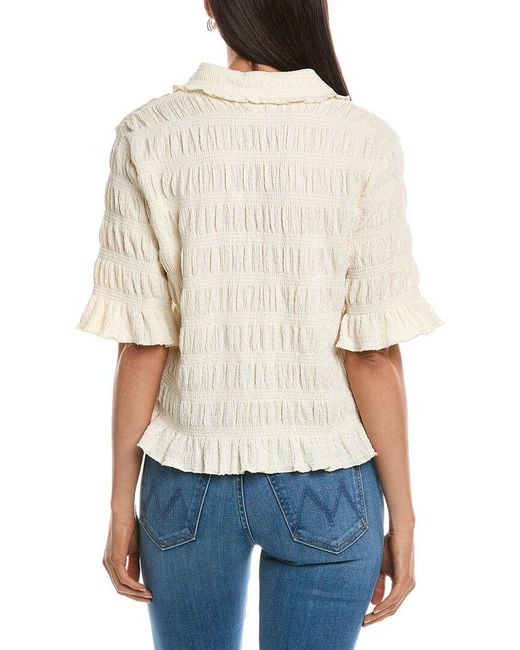 Nanette Lepore White Ruffle Shirt