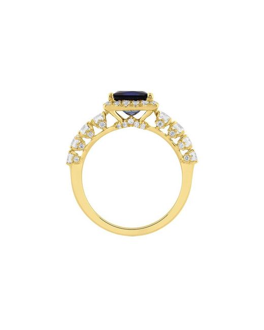 Brilliant Bloom Blue 14K 3.40 Ct. Tw. Lab-Grown Diamond & Sapphire Bridal Ring