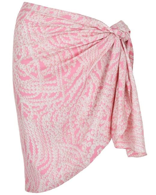 Givenchy Pink Pearl Print Silk Sarong