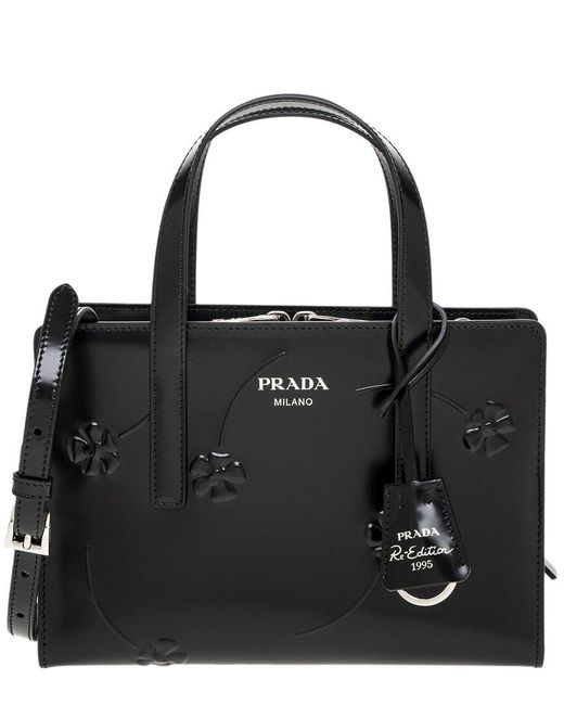 Prada Black Re-edition 1995 Leather Bag