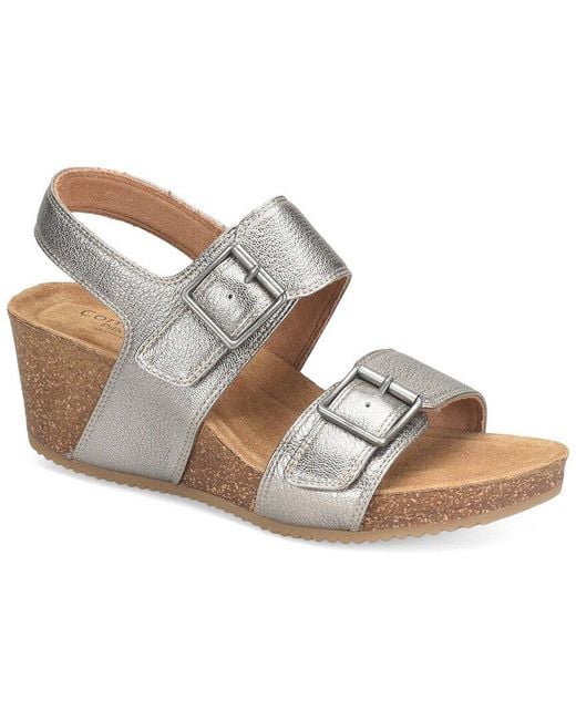 Comfortiva Gray Erlina Leather Sandal