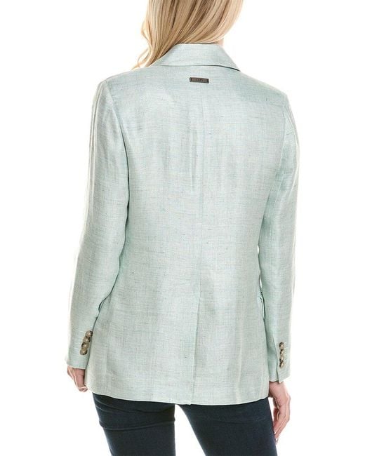 Peserico Gray Linen-Blend Jacket