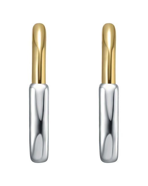 Genevive Jewelry White Rachel Glauber Plated Hoop Earrings
