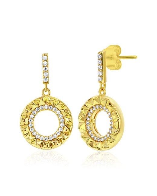 Suzy Levian CZ Jewelry Metallic Suzy Levian Cz Sunburst Earrings