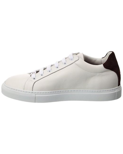 Isaia White Leather Sneaker for men