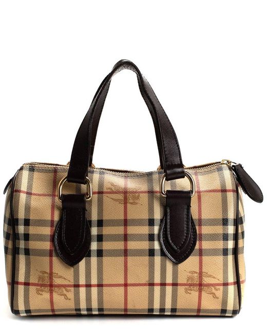 Burberry Brown Canvas Plaid Chester Bowler Bag (Authentic Pre-Owned)