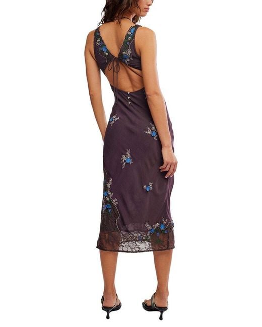 Free People Purple Meet Again Midi Dress