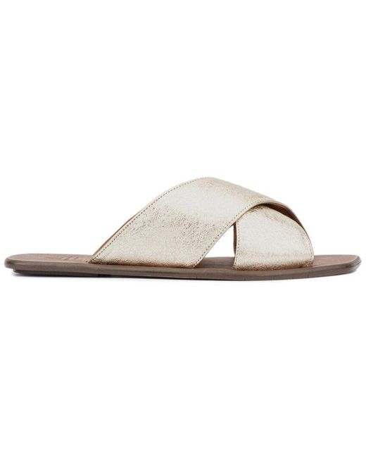 Aquatalia Brown Britt Leather Sandal
