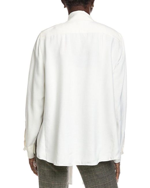 Akris White Silk-Blend Cardigan
