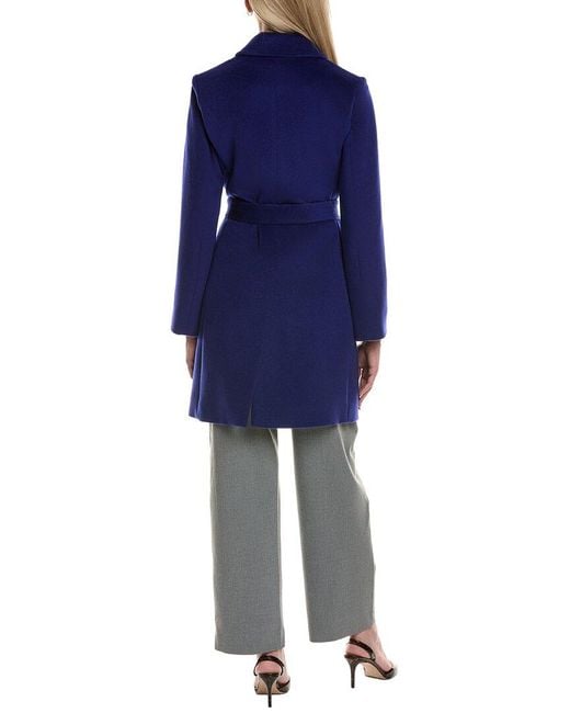 Fleurette Blue Wool-Blend Coat