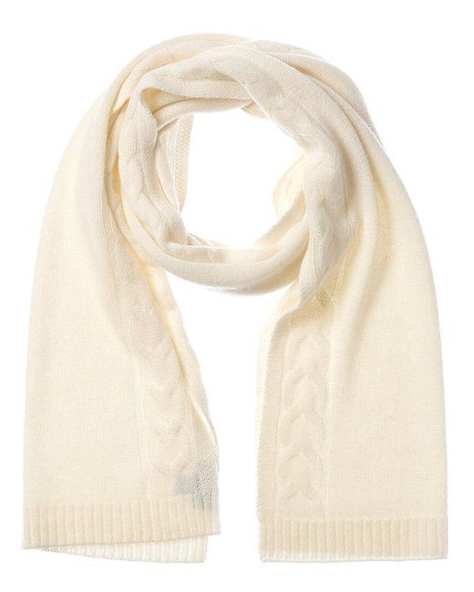 Bruno Magli Natural Cable Border Cashmere Scarf
