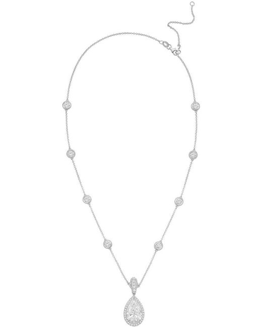 Diana M Metallic Diana M. 14K 2.00 Ct. Tw. Lab-Grown Diamond Halo Pendant