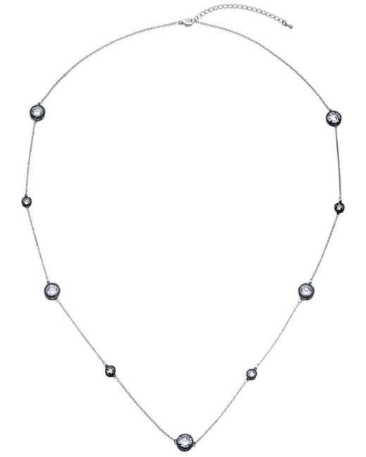 Genevive Jewelry Natural Silver Cz 40in Necklace