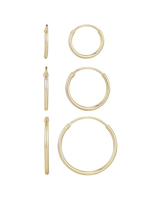 Adornia White 14K Over Set Of 3 Endless Hoop Earrings