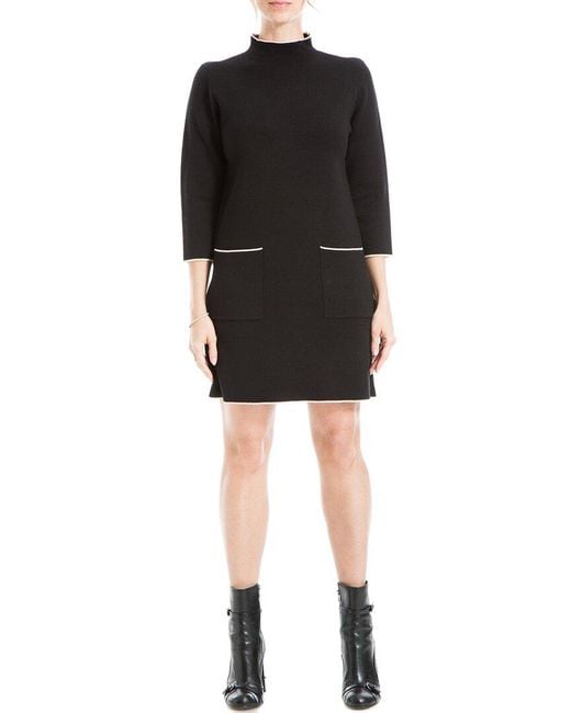 Max Studio Viscose Blend Sweater Dress in Black Lyst