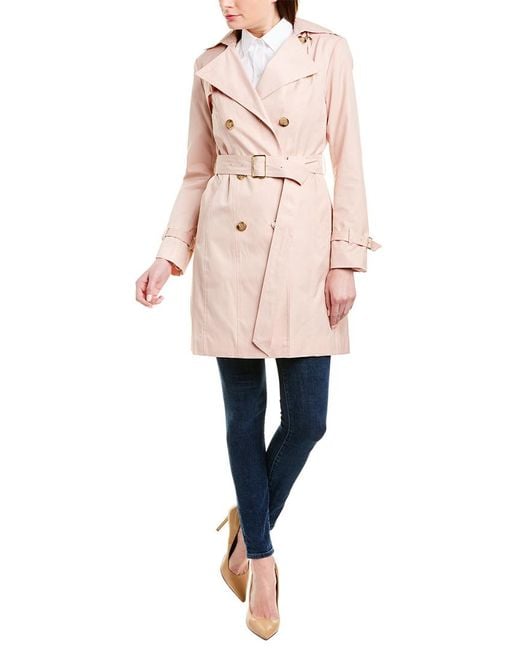 Signature Wool NEW Cole Haan Women's Flared Trench Slick Wool Coat