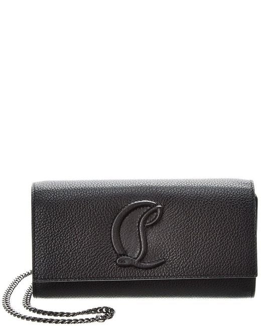 Christian Louboutin Gray By My Side Leather Wallet On Chain