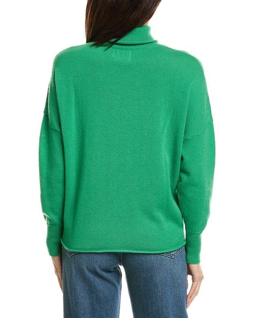 Brodie Cashmere Green Textured Roll Neck Wool & Cashmere-Blend Sweater