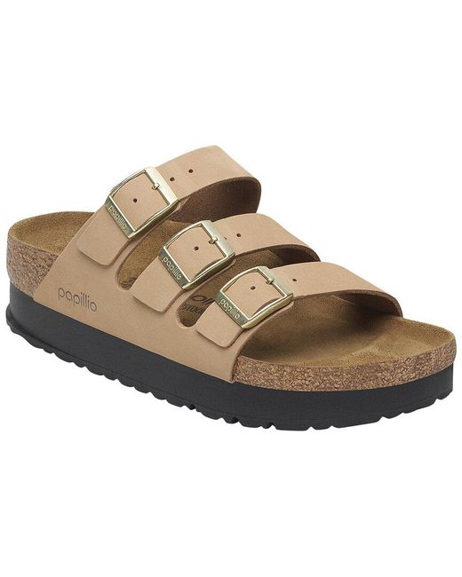 Birkenstock Brown Florida Flex Platform Leather Sandal