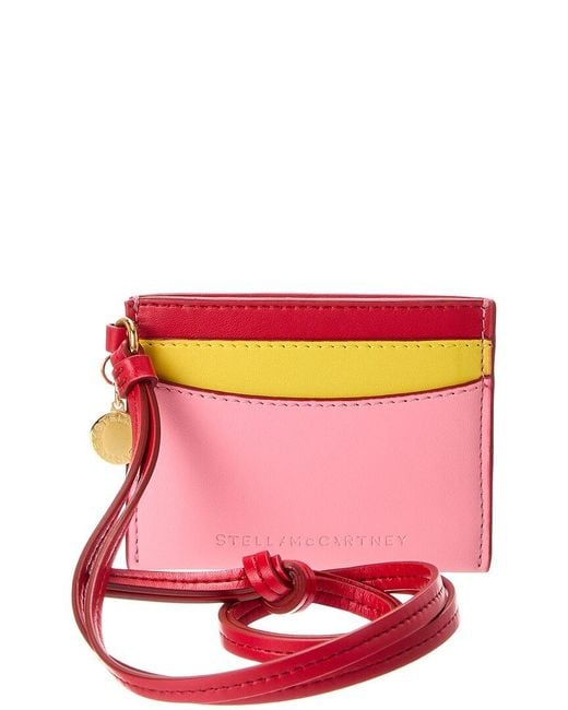 Stella McCartney Pink Logo Card Holder