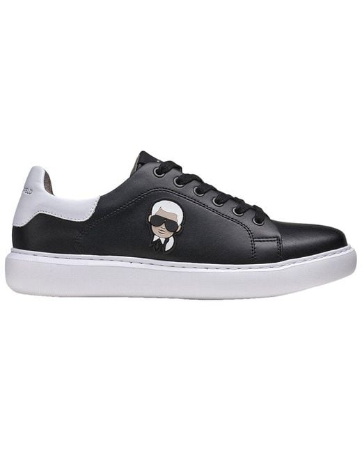 Karl Lagerfeld Black Leather Sneaker for men