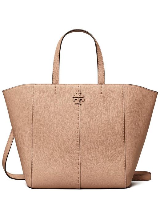 Tory Burch Natural Mcgraw Leather Carryall