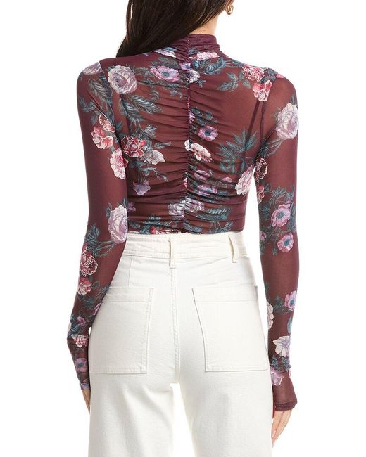 AFRM Red Rubi Mesh Top With Bralette