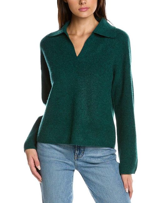 Philosophy Over Washed Johnny Collar Cashmere Sweater in Green | Lyst