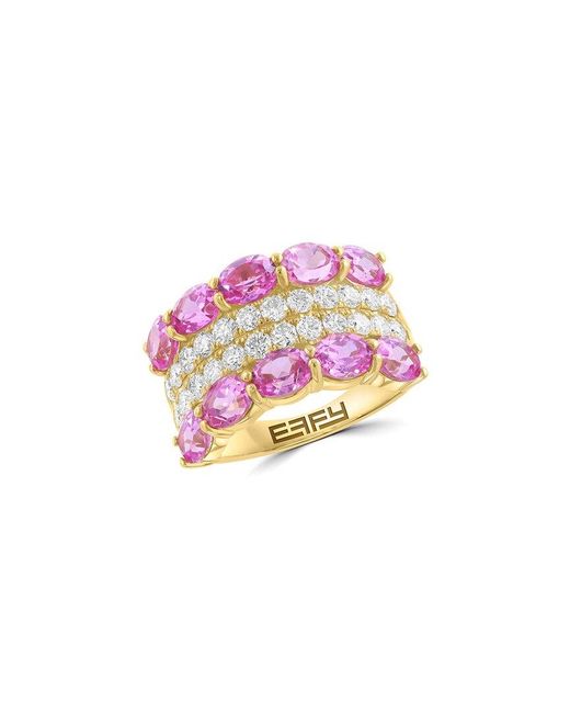 Effy Fine Jewelry Pink Over 5.18 Ct. Tw. Lab-Grown Diamond & Lab-Grown Lab Sapphire Ring