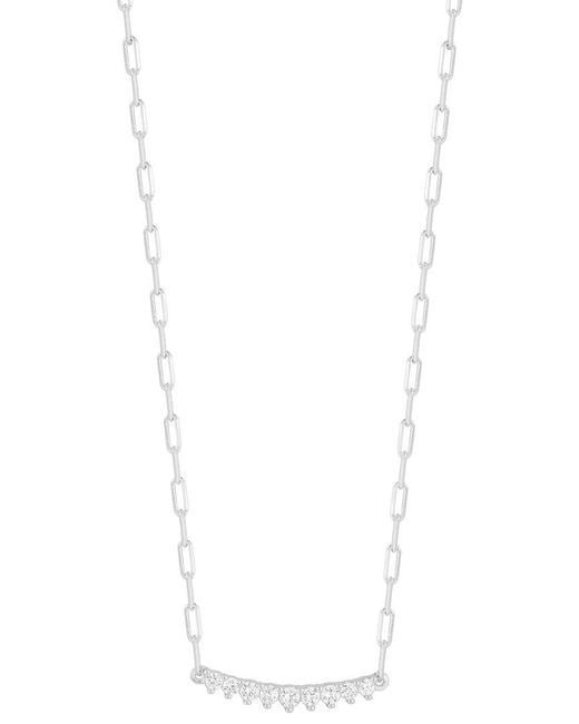 Glaze Jewelry Women's White Silver Cz Small Bar Necklace