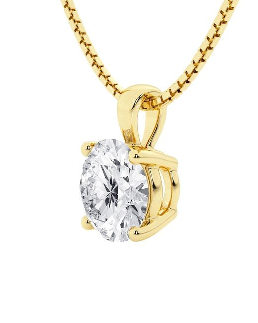 Lab Grown Diamonds Metallic 14k 3.00 Ct. Tw. Lab-grown Diamond Pendant Necklace