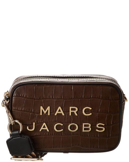 Marc Jacobs Brown Croc Leather Flash Crossbody