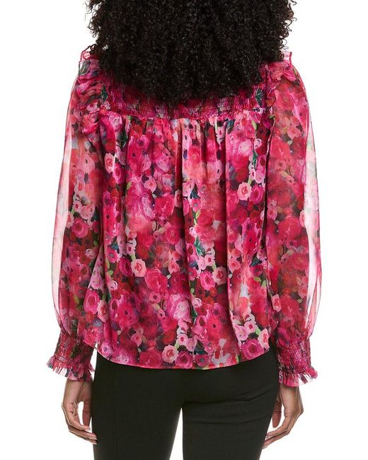 Fate Red Print Chiffon Blouse