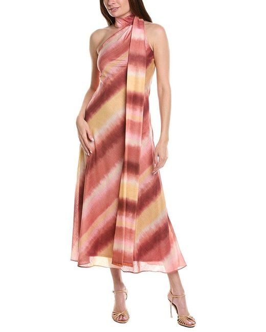 Taylor Pink Sleeveless Linen-Blend Maxi Dress