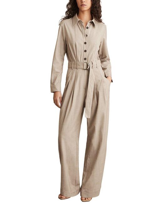 Reiss Natural Abigail Wool-Blend Tailored Jumpsuit