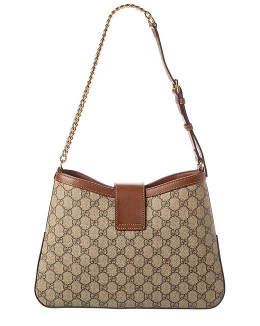 Gucci Brown Padlock Medium Gg Supreme Canvas & Leather Shoulder Bag