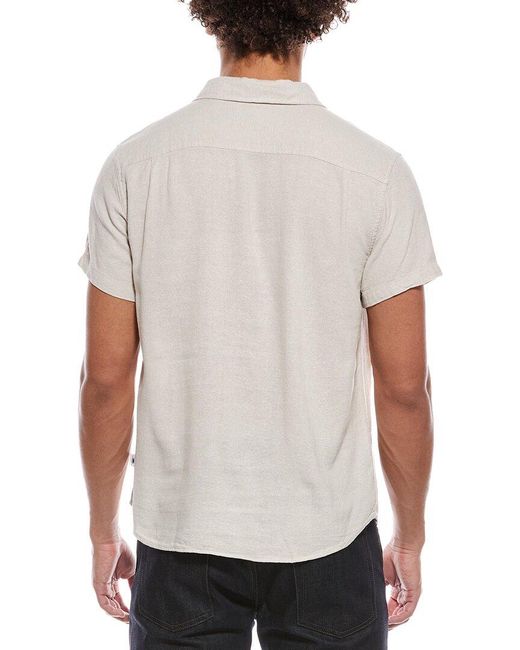Vintage Summer White Linen-Blend Button-Down Shirt for men