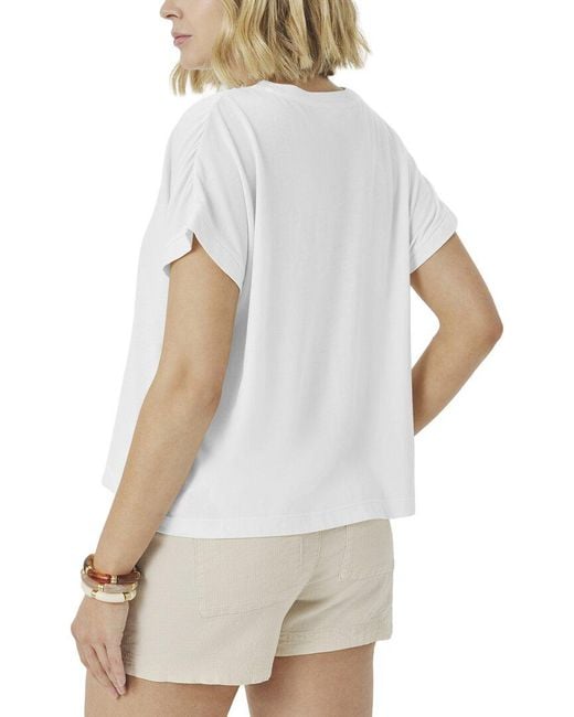 Splendid White Shirred T-Shirt
